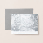 金ゴールドエレガント又は銀バラフローラモノグラム 箔カード (裏面封筒付き)