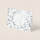 金ゴールドエレガント又は銀フローラモノグラム 箔カード (正面)