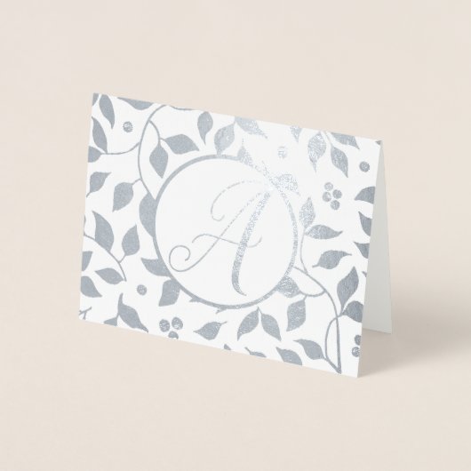 金ゴールドエレガント又は銀フローラモノグラム 箔カード (正面)