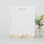 金ゴールドエレガント及びホワイトペイズリーレース レターヘッド (スタンド正面)