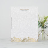 金ゴールドエレガント及びホワイトペイズリーレース レターヘッド (スタンド正面)