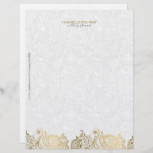 金ゴールドエレガント及びホワイトペイズリーレース レターヘッド (正面/裏面)