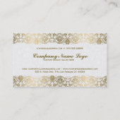 金ゴールドエレガント及びホワイトレースウェディングプランナー 名刺 (裏面)