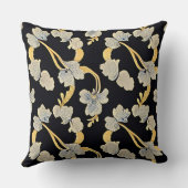 金ゴールドエレガント及び白色花柄 クッション (裏面)