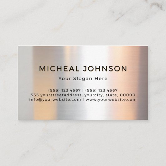 金ゴールドエレガント及び金属銀 名刺 (裏面)