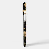 金ゴールドエレガント及び黒色花柄 Case-Mate iPhoneケース (裏面 / 左)