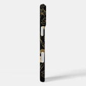 金ゴールドエレガント及び黒色花柄 Case-Mate iPhoneケース (裏面 / 右)