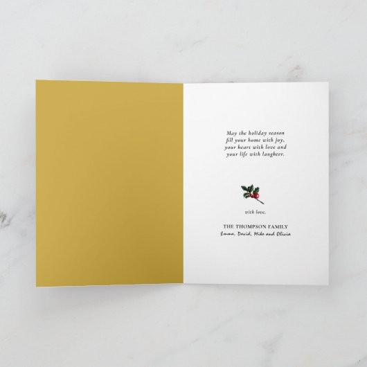 金ゴールドエレガント台本の北極冬ミニマリスト シーズンカード (内部)