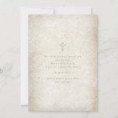 金ゴールドエレガント台本の高齢者羊皮紙の洗礼 招待状 (裏面)