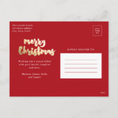 金ゴールドエレガント台本メリークリスマス シーズンポストカード (裏面)