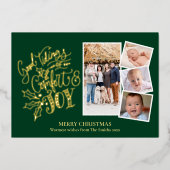 金ゴールドエレガント台本心地よいの喜びの良い知らせ 箔シーズンカード (正面)