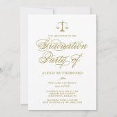 金ゴールドエレガント台本法科卒業 招待状 (正面)