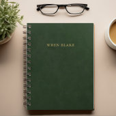 金ゴールドエレガント地形とダークグリーンレザー プランナー手帳