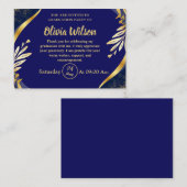 金ゴールドエレガント大学卒業パーティの招待状 エンクロージャーカード (正面/裏面)