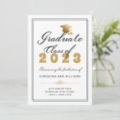 金ゴールドエレガント大学院白人学年2023年卒業 案内状 (スタンド正面)