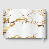 金ゴールドエレガント大理石とホワイトサテンゲストブック ゲストブック (裏面)