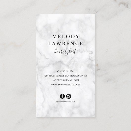 金ゴールドエレガント大理石のはさみ 名刺 (裏面)