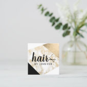 金ゴールドエレガント大理石グリッターの髪型 スクエア名刺 (スタンド正面)