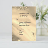 金ゴールドエレガント大理石ゲートRSVPとメニューの選択肢 出欠カード (スタンド正面)