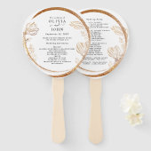 金ゴールドエレガント大理石フローラグリーンリーハンドファン ハンドファン (正面&裏面)