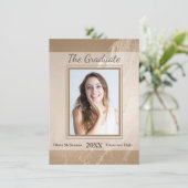 金ゴールドエレガント大理石モダン卒業発表 招待状 (スタンド正面)