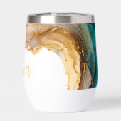 金ゴールドエレガント大理石モノグラムパーソナライズされた名 (背面)