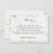 金ゴールドエレガント大理石葬儀悔やみや弔慰家族の写真 サンキューカード (正面)