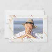 金ゴールドエレガント大理石葬儀悔やみや弔慰家族の写真 サンキューカード (裏面)