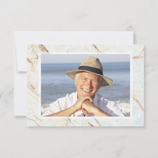 金ゴールドエレガント大理石葬儀悔やみや弔慰家族の写真 サンキューカード (裏面)