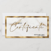 金ゴールドエレガント大理石証明書ギフトカード (正面)