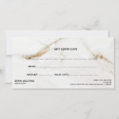 金ゴールドエレガント大理石証明書ギフトカード (裏面)