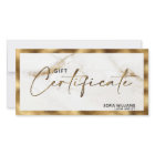 金ゴールドエレガント大理石証明書ギフトカード