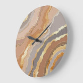 金ゴールドエレガント大理石：スタイル設定された背景。 ラージ壁時計 (傾斜)