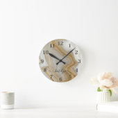 金ゴールドエレガント大理石 ラウンド壁時計 (ホーム)