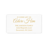 金ゴールドエレガント宗教クリスマス差出人住所 ラベル (正面)