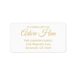 金ゴールドエレガント宗教クリスマス差出人住所 ラベル