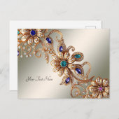 金ゴールドエレガント宝石フラワーポストカード ポストカード (正面/裏面)