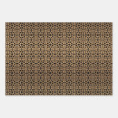 金ゴールドエレガント幾何学的アラビア語イードカレムブラック ラッピングペーパーシート (正面3)