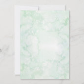 金ゴールドエレガント幾何結婚緑 招待状 (裏面)