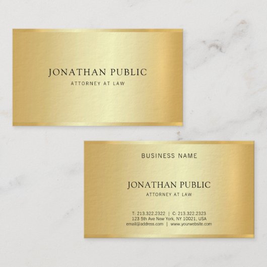 金ゴールドエレガント弁護士弁護士テンプレート法律事務所 名刺 (正面/裏面)
