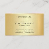 金ゴールドエレガント弁護士弁護士テンプレート法律事務所 名刺 (裏面)