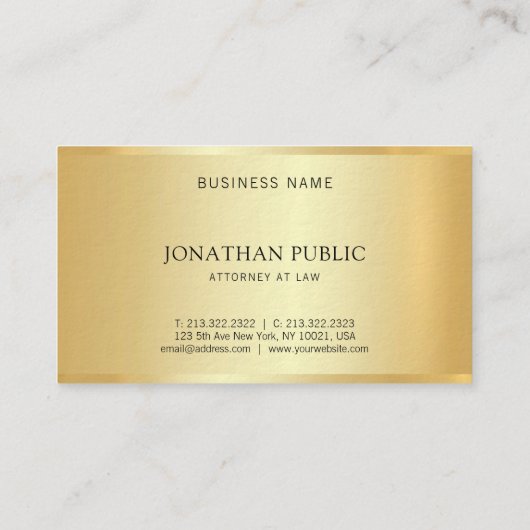金ゴールドエレガント弁護士弁護士テンプレート法律事務所 名刺 (裏面)