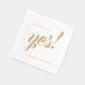 金ゴールドエレガント彼女が言ったYes婚約パーティ 箔ナプキン (左)
