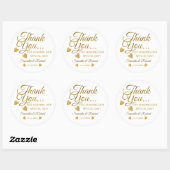金ゴールドエレガント感謝カスタムウェディングパーティーのお願い ラウンドシール (シート)