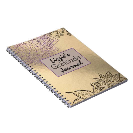 金ゴールドエレガント感謝ジャーナル上の曼荼羅 ノートブック (右側)