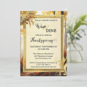 金ゴールドエレガント感謝祭ディナーパーティー 招待状 (スタンド正面)