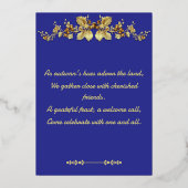 金ゴールドエレガント感謝祭フォイルインビタ 箔招待状 (裏面)