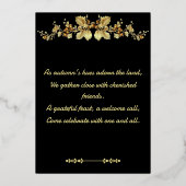 金ゴールドエレガント感謝祭フォイルインビタ 箔招待状 (裏面)