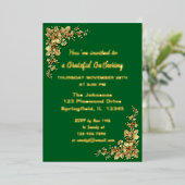 金ゴールドエレガント感謝祭フォイルインビタ 箔招待状 (立ち正面)