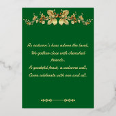 金ゴールドエレガント感謝祭フォイルインビタ 箔招待状 (裏面)